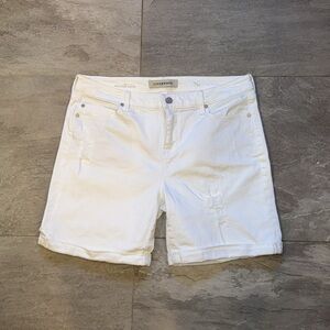 Liverpool Women's White Distressed Denim Shorts